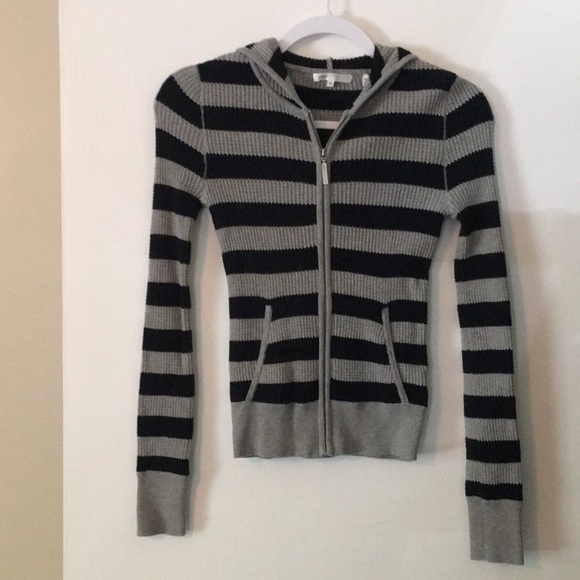 Vince Jackets & Blazers - Women’s Vince Waffle Striped Zip Up Hoodie…